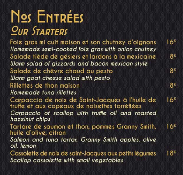 entrées